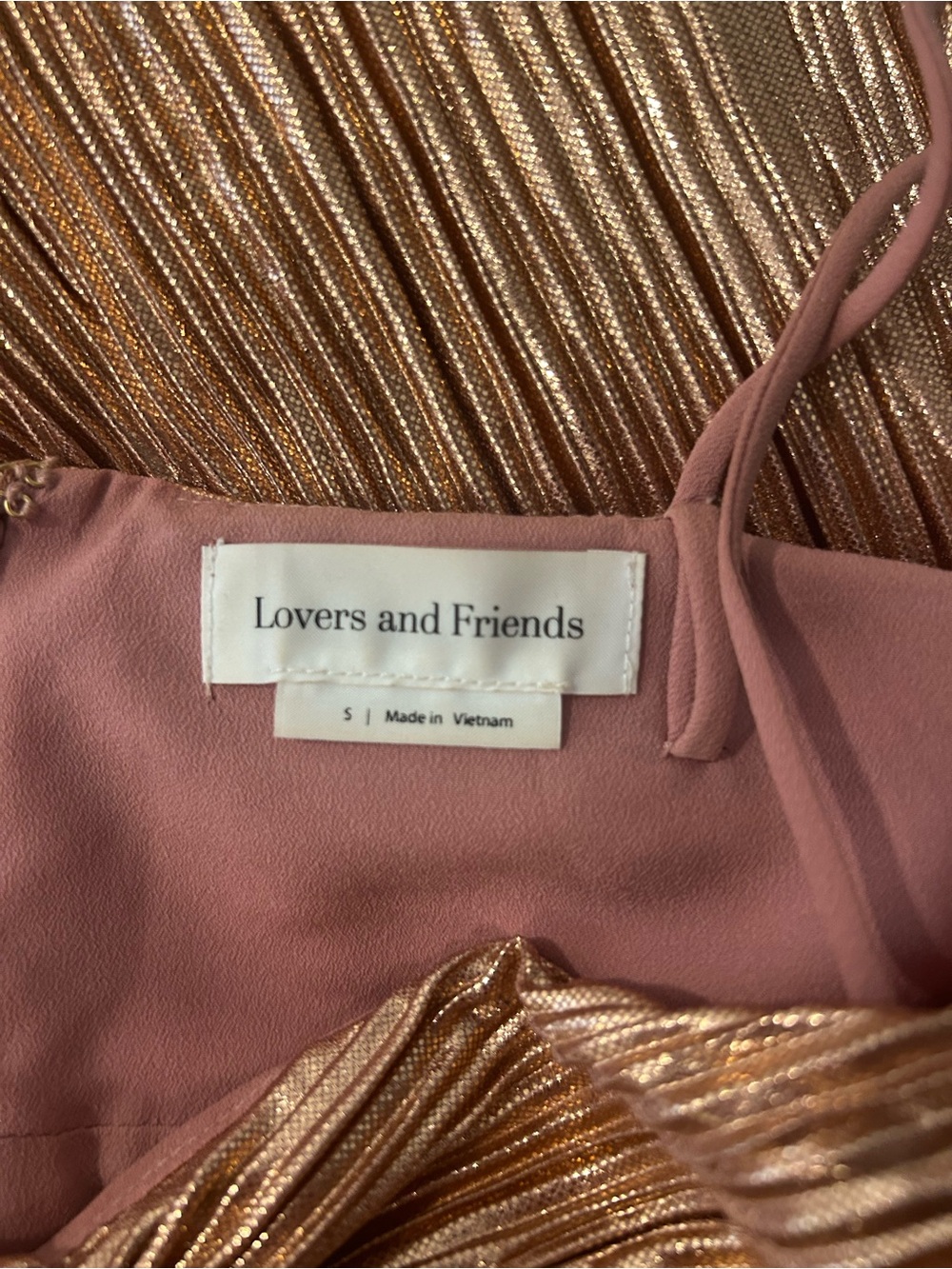 Lovers and Friends Emmy Dress in Rose Gold Metallic - Picture 8 of 8